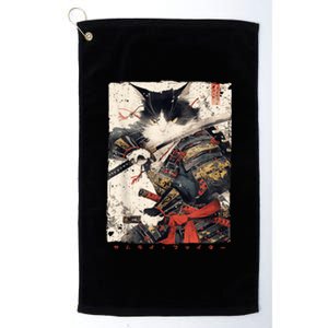 Samurai Cat Warrior Ukiyo Ink Artwork Cat Samurai Platinum Collection Golf Towel