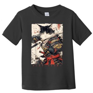 Samurai Cat Warrior Ukiyo Ink Artwork Cat Samurai Toddler T-Shirt