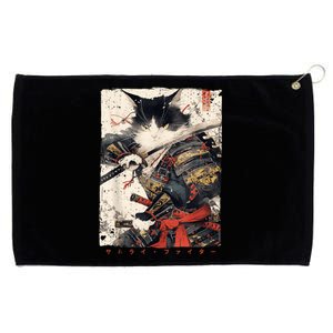 Samurai Cat Warrior Ukiyo Ink Artwork Cat Samurai Grommeted Golf Towel