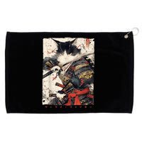 Samurai Cat Warrior Ukiyo Ink Artwork Cat Samurai Grommeted Golf Towel