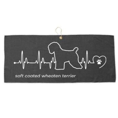 Soft Coated Wheaten Terrier Heartbeat Gift Large Microfiber Waffle Golf Towel