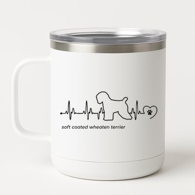 Soft Coated Wheaten Terrier Heartbeat Gift 12 oz Stainless Steel Tumbler Cup