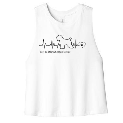 Soft Coated Wheaten Terrier Heartbeat Gift Women's Racerback Cropped Tank