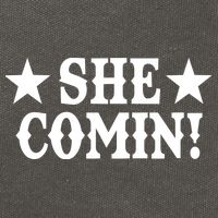She Comin! Western Cowboy Cowgirl Cotton Canvas Backpack