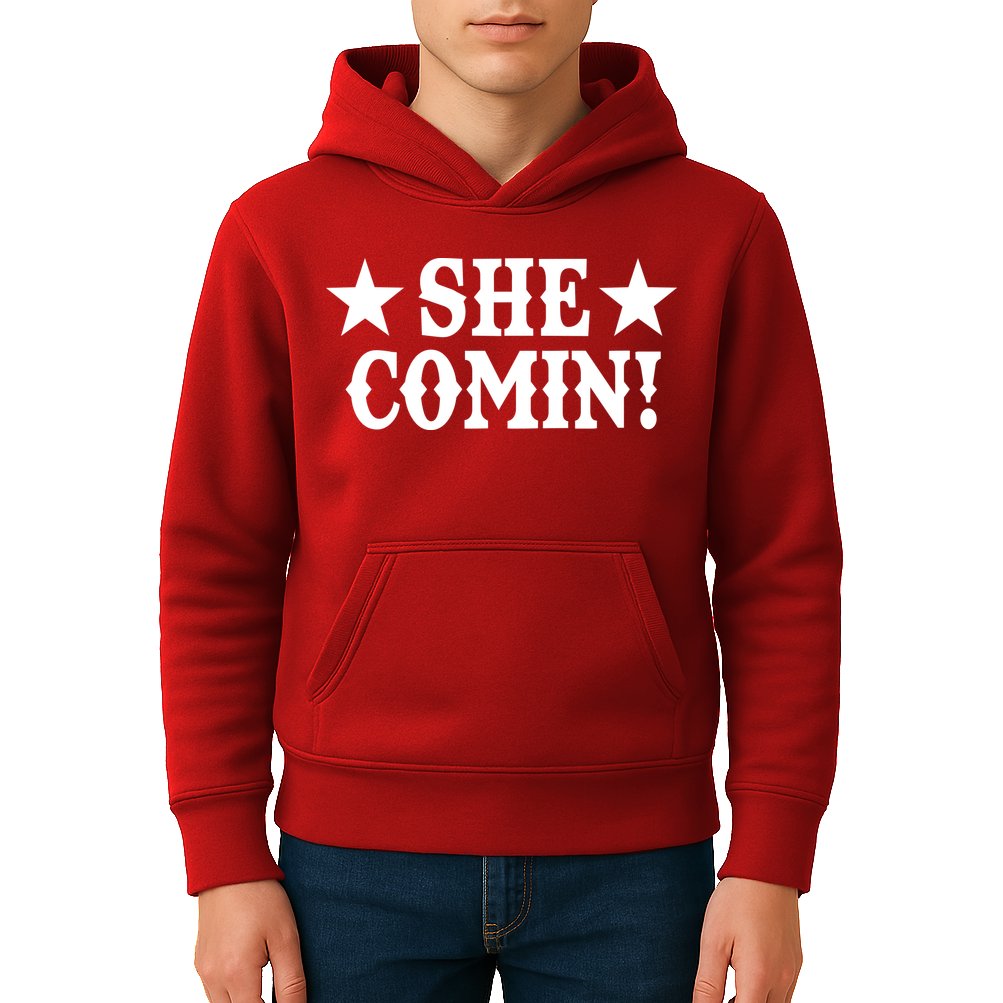 She Comin! Western Cowboy Cowgirl Kids Hoodie