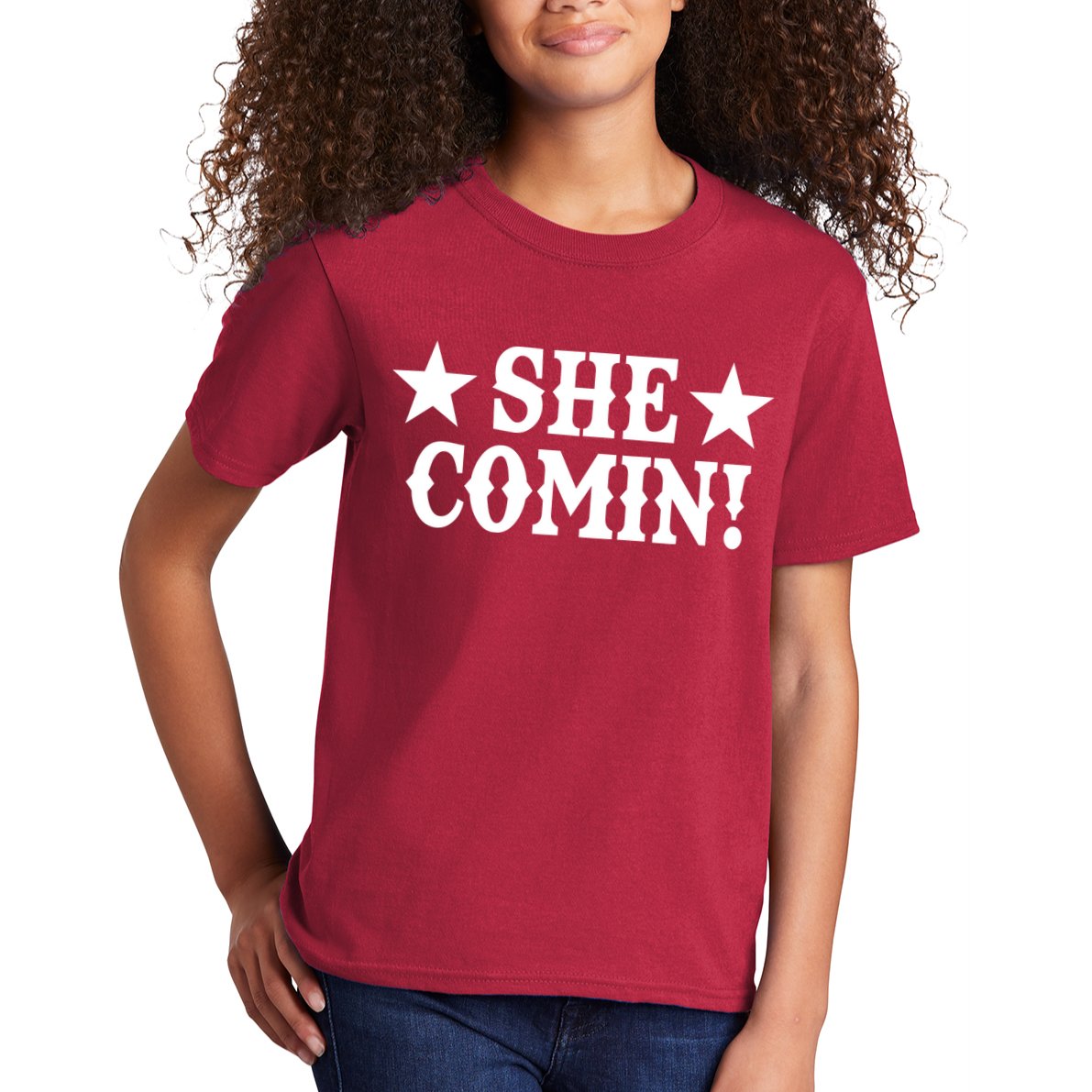 She Comin! Western Cowboy Cowgirl Kids T-Shirt