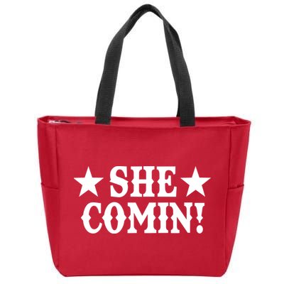 She Comin! Western Cowboy Cowgirl Zip Tote Bag