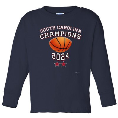 South Carolina Women Basketball Champion 2024 Toddler Long Sleeve Shirt