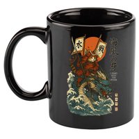 Samurai Cat With Sea Dragon Fantasy Art 11oz C Handle Ceramic Mug