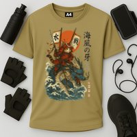 Samurai Cat With Sea Dragon Fantasy Art Cooling Performance Crew T-Shirt