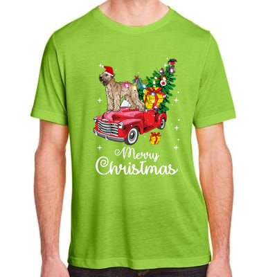 Soft Coated Wheaten Terrier Ride Red Truck Christmas Funny Gift Adult ChromaSoft Performance T-Shirt