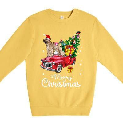 Soft Coated Wheaten Terrier Ride Red Truck Christmas Funny Gift Premium Crewneck Sweatshirt