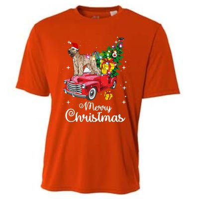 Soft Coated Wheaten Terrier Ride Red Truck Christmas Funny Gift Cooling Performance Crew T-Shirt