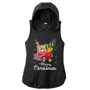 Soft Coated Wheaten Terrier Ride Red Truck Christmas Funny Gift Ladies PosiCharge Tri-Blend Wicking Draft Hoodie Tank