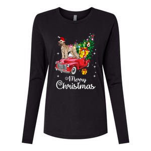 Soft Coated Wheaten Terrier Ride Red Truck Christmas Funny Gift Womens Cotton Relaxed Long Sleeve T-Shirt