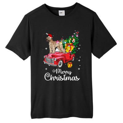 Soft Coated Wheaten Terrier Ride Red Truck Christmas Funny Gift Tall Fusion ChromaSoft Performance T-Shirt