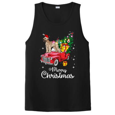 Soft Coated Wheaten Terrier Ride Red Truck Christmas Funny Gift PosiCharge Competitor Tank