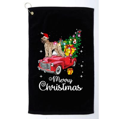 Soft Coated Wheaten Terrier Ride Red Truck Christmas Funny Gift Platinum Collection Golf Towel