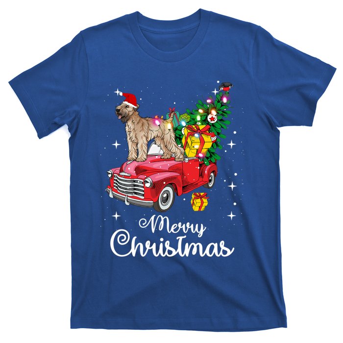 Soft Coated Wheaten Terrier Ride Red Truck Christmas Funny Gift T-Shirt