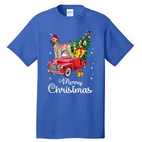 Soft Coated Wheaten Terrier Ride Red Truck Christmas Funny Gift Tall T-Shirt