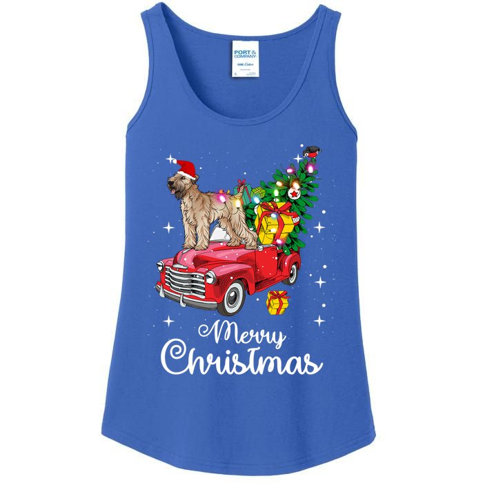 Soft Coated Wheaten Terrier Ride Red Truck Christmas Funny Gift Ladies Essential Tank