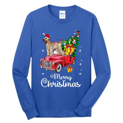 Soft Coated Wheaten Terrier Ride Red Truck Christmas Funny Gift Tall Long Sleeve T-Shirt