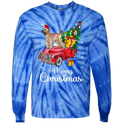 Soft Coated Wheaten Terrier Ride Red Truck Christmas Funny Gift Tie-Dye Long Sleeve Shirt