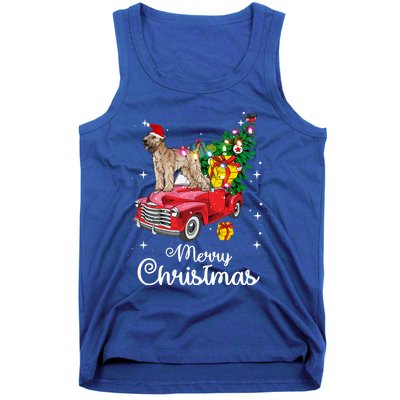 Soft Coated Wheaten Terrier Ride Red Truck Christmas Funny Gift Tank Top