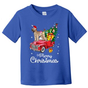 Soft Coated Wheaten Terrier Ride Red Truck Christmas Funny Gift Toddler T-Shirt