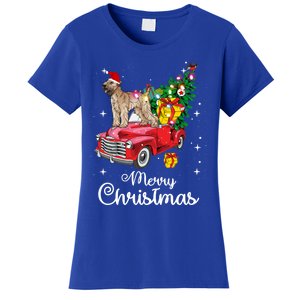 Soft Coated Wheaten Terrier Ride Red Truck Christmas Funny Gift Women's T-Shirt