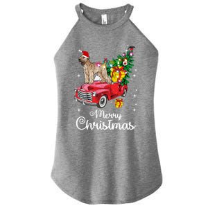 Soft Coated Wheaten Terrier Ride Red Truck Christmas Funny Gift Women's Perfect Tri Rocker Tank