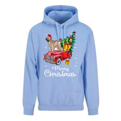 Soft Coated Wheaten Terrier Ride Red Truck Christmas Funny Gift Unisex Surf Hoodie