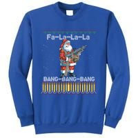 Santa Claus With A Big Gun Singing Christmas Song Funny Ugly Gift Sweatshirt