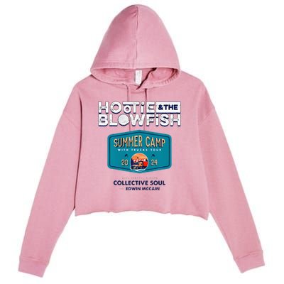 Summer Camp With Trucks Crop Fleece Hoodie