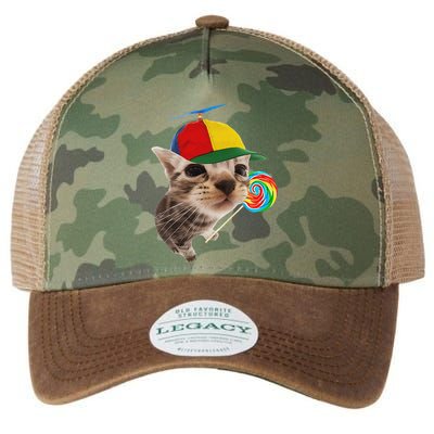 Silly Cat With Lollipop Meme Legacy Tie Dye Trucker Hat