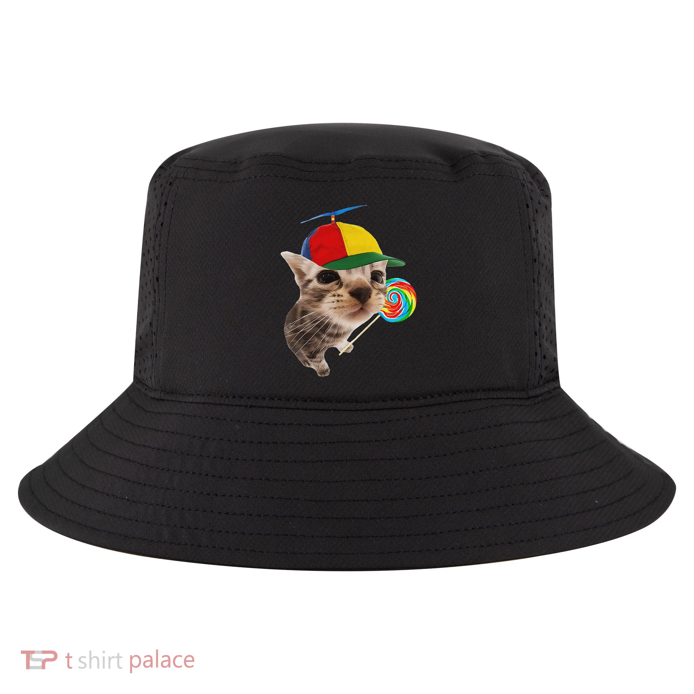 Silly Cat With Lollipop Meme Cool Comfort Performance Bucket Hat