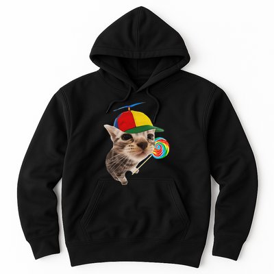 Silly Cat With Lollipop Meme Hoodie