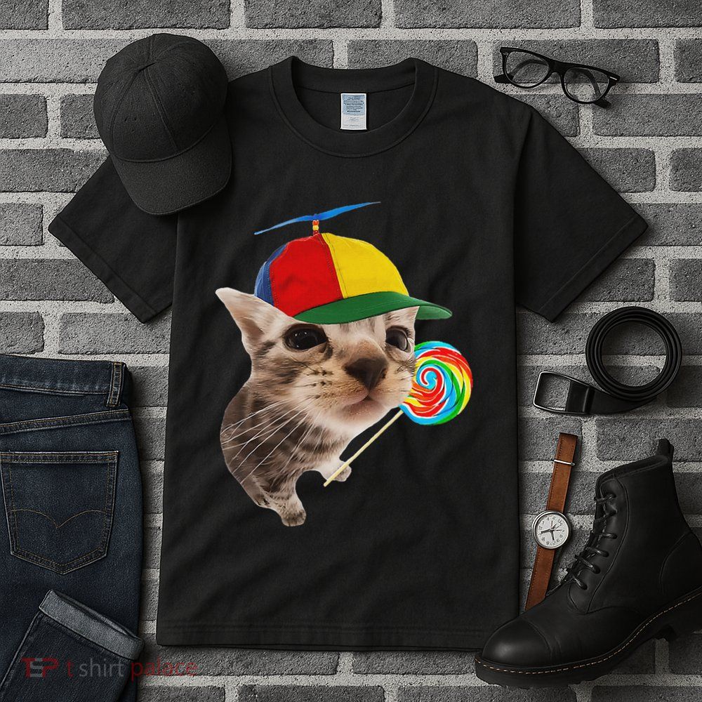 Silly Cat With Lollipop Meme Tall T-Shirt