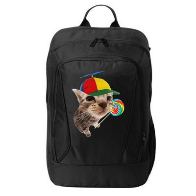 Silly Cat With Lollipop Meme City Backpack