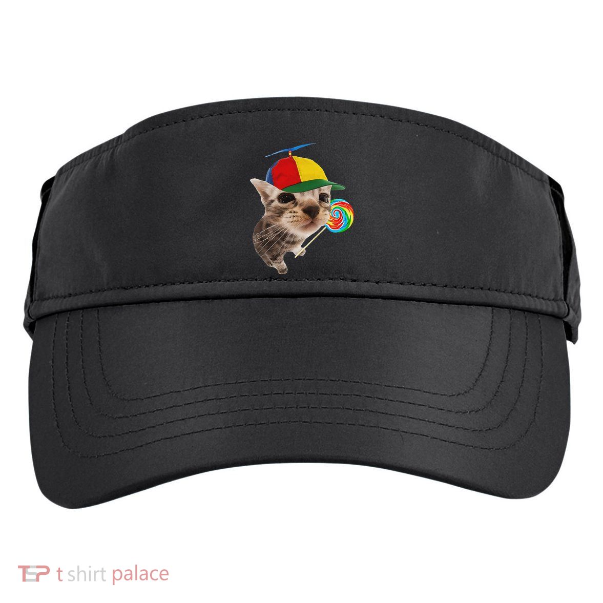 Silly Cat With Lollipop Meme Adult Drive Performance Visor
