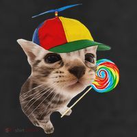 Silly Cat With Lollipop Meme Adult Drive Performance Visor
