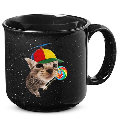 Silly Cat With Lollipop Meme 15oz Campfire Ceramic Mug