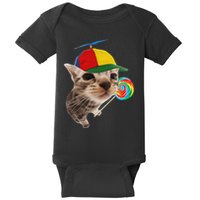 Silly Cat With Lollipop Meme Baby Bodysuit