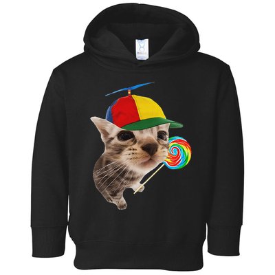 Silly Cat With Lollipop Meme Toddler Hoodie