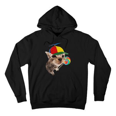 Silly Cat With Lollipop Meme Tall Hoodie