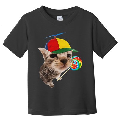 Silly Cat With Lollipop Meme Toddler T-Shirt