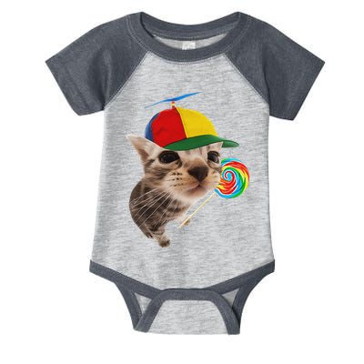Silly Cat With Lollipop Meme Infant Baby Jersey Bodysuit
