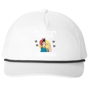 Skin Cancer Warrior Black Ribbon Melanoma Awareness Gift Snapback Five-Panel Rope Hat