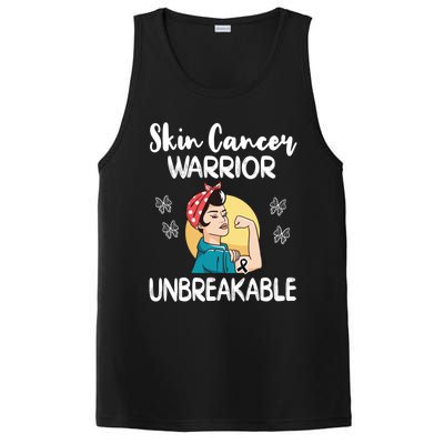 Skin Cancer Warrior Black Ribbon Melanoma Awareness Gift PosiCharge Competitor Tank