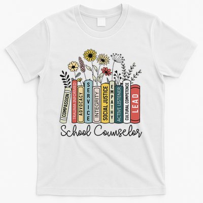 School Counselor Wildflower Book School Counseling Life T-Shirt